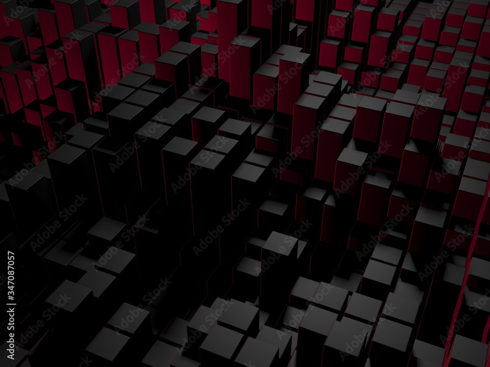 Fototapeta premium Abstract Dark Cubes Futuristic Design Background