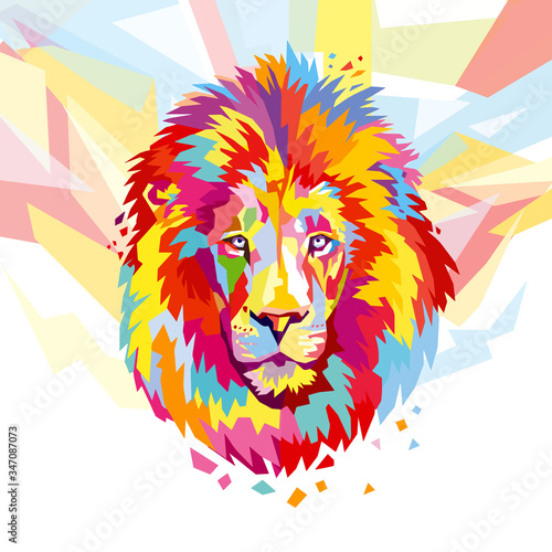 Lion head full color animal logo