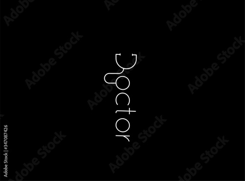 Doctor Calligraphic line art Text  Medical Poster vector illustration Design.