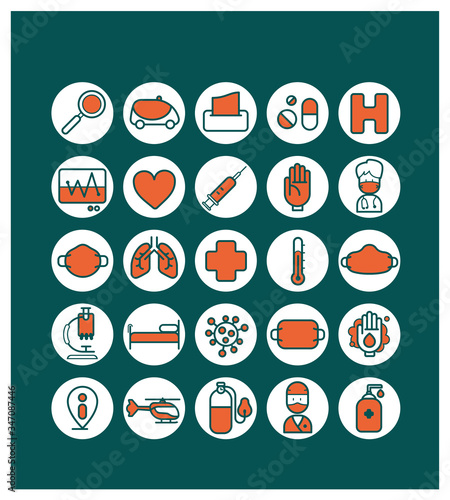 Picto, symbole, icône Covid 19