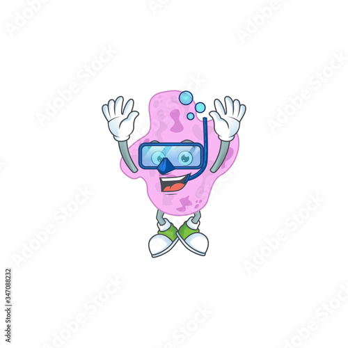 Mascot design concept of tetracoccus wearing Diving glasses