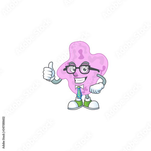 Cartoon character design of tetracoccus successful businessman