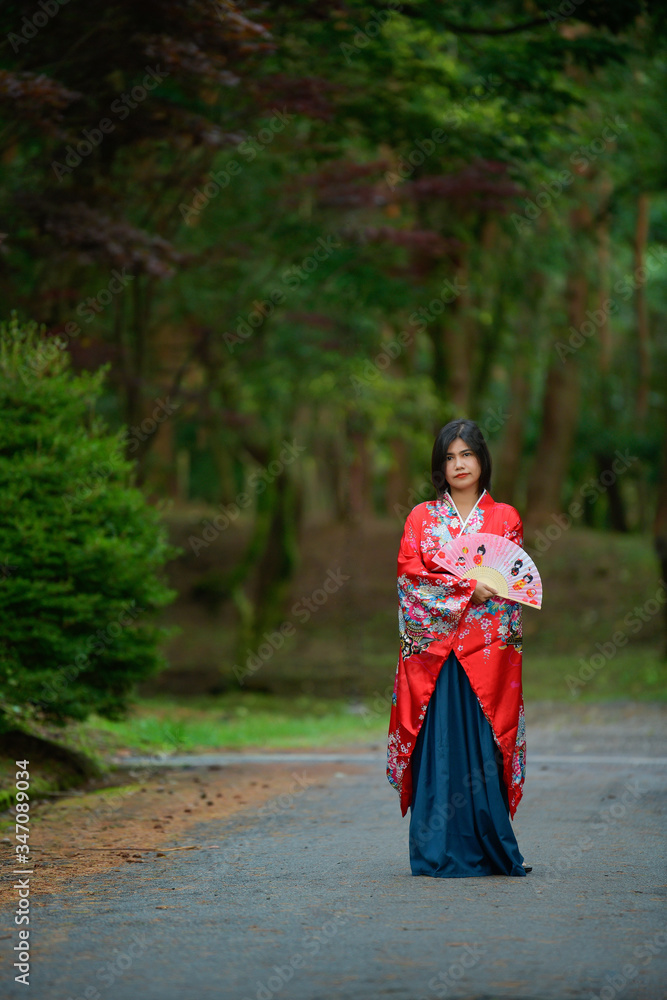 Portrait of girl in Japanese style costume