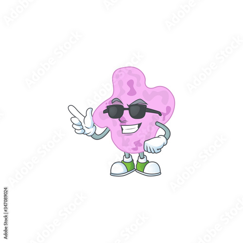 Super cute tetracoccus cartoon character wearing black glasses