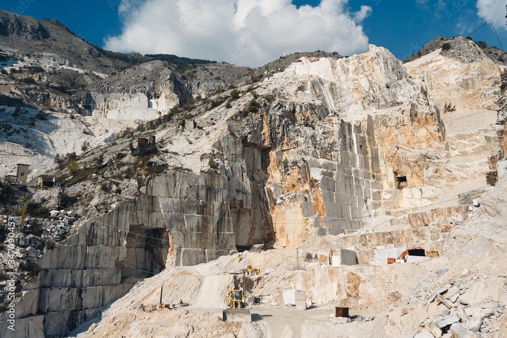 Italian marble quarry inside a mountain