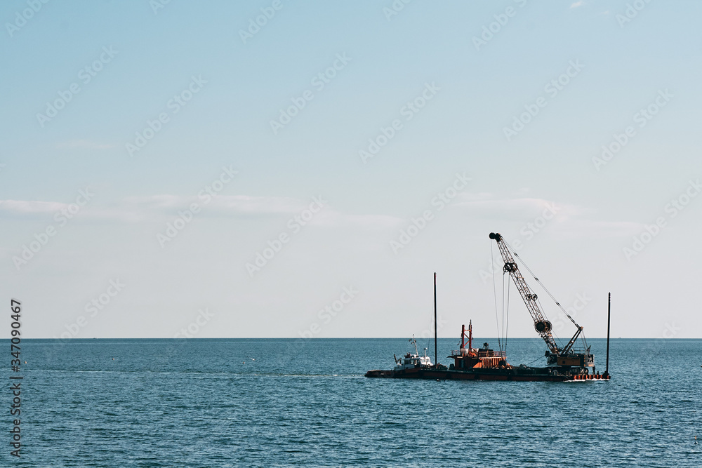 Fishing boat sailing in the Mediterranean Sea