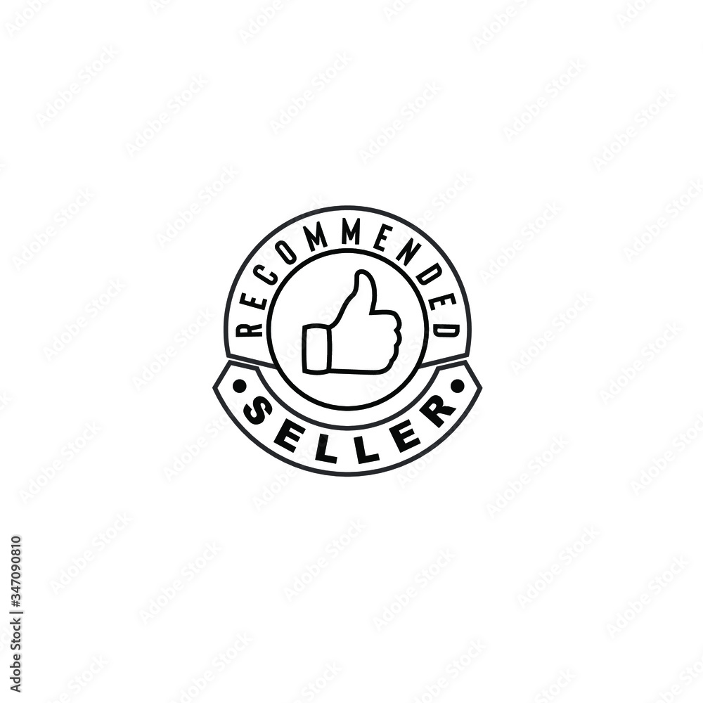 Unique vector design of trusted seller icon with thumbs up and ribbon isolated on white background good for your website, micro blogging, marketplace icon Unique vector design of trusted seller icon with thumbs up and ribbon isolated on white background good for your website, micro blogging, marketplace icon
