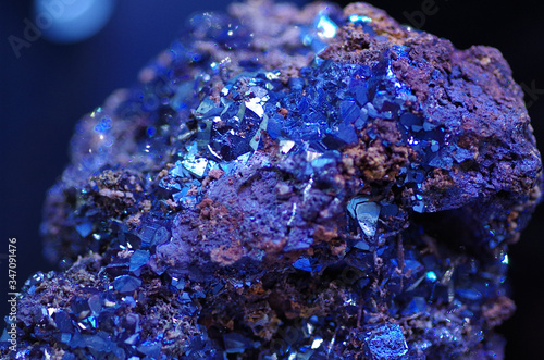 Royal blue azurite mineral stone