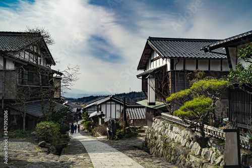 馬籠宿の街並み　2020年2月撮影