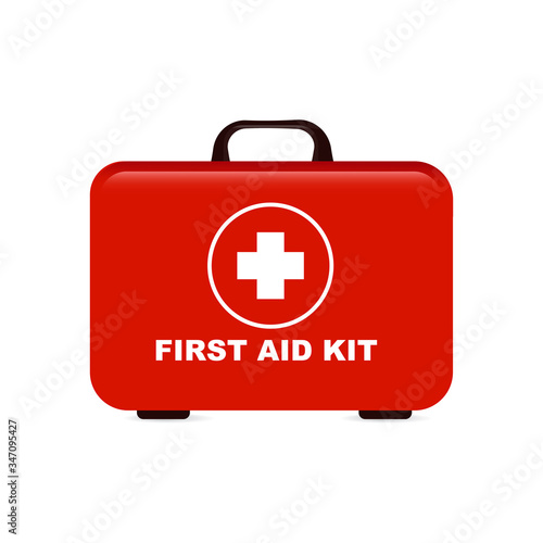 First aid box, isolated on white background