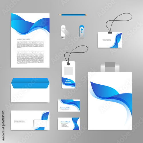 Corporate identity design template, business stationery mockup for company branding