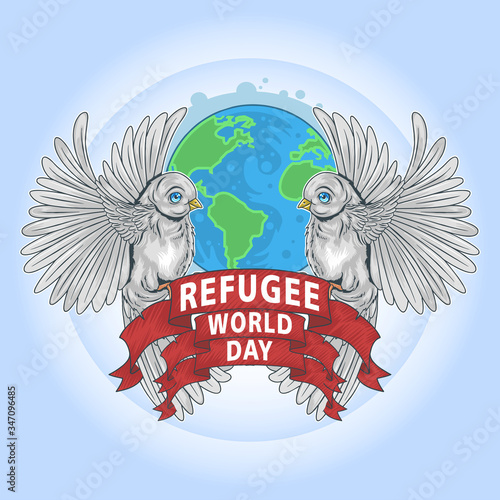 REFUGEE WORLD DAY ARTWORK VECTOR