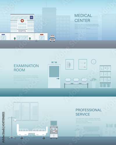 Set of medical banners flat design vector illustration