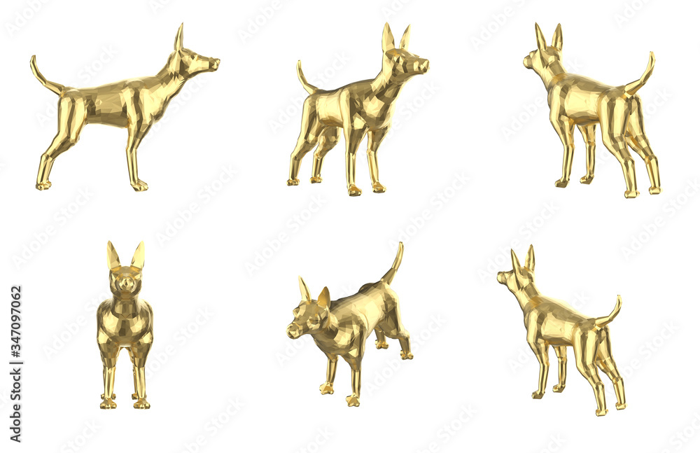 Set of polygonal dogs Set of polygonal dogs