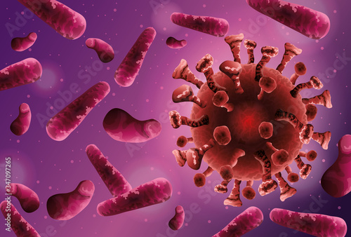 covid19 pandemic particles and blood pattern