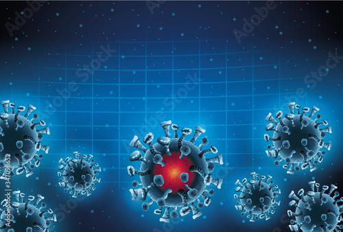 covid19 pandemic particles pattern background