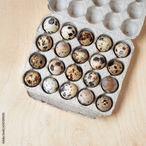 quail eggs in a box