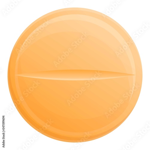 Orange pill icon. Cartoon of orange pill vector icon for web design isolated on white background