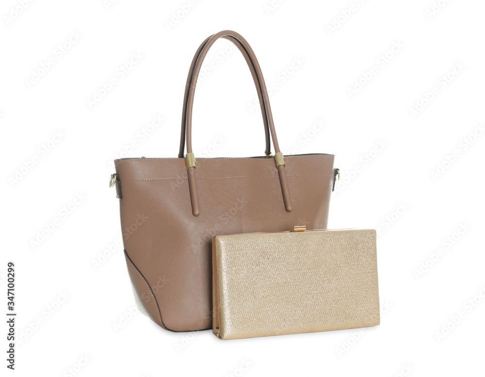 Different stylish woman's bags isolated on white Different stylish woman's bags isolated on white