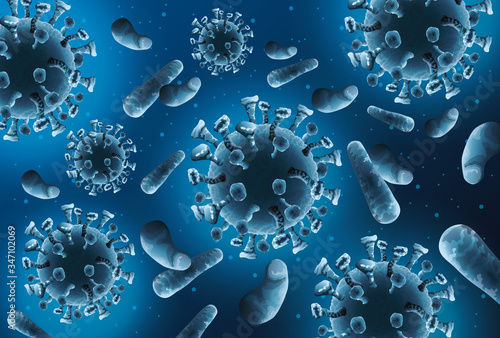 covid19 pandemic particles pattern background