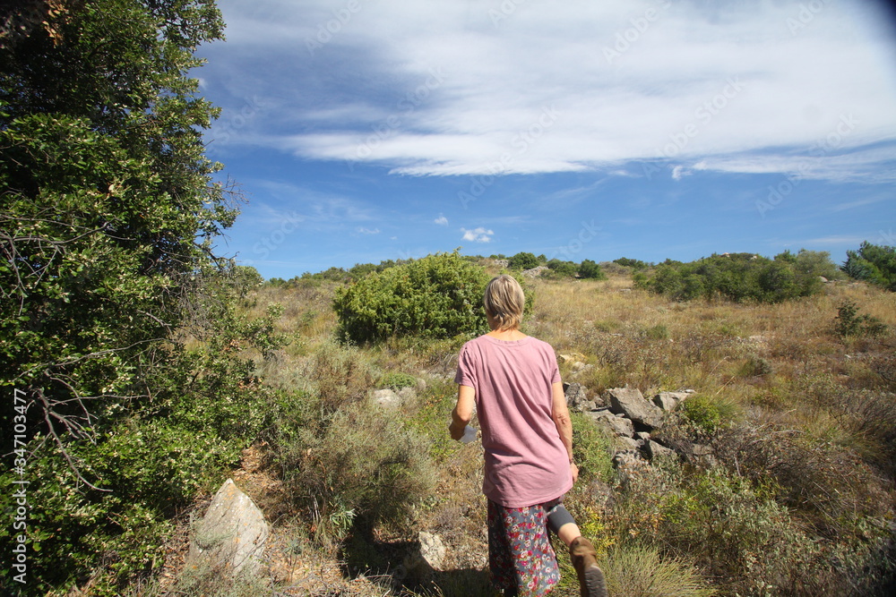 Naklejka premium hiking in the mountains