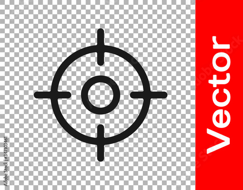 Black Target sport icon isolated on transparent background. Clean target with numbers for shooting range or shooting.  Vector Illustration