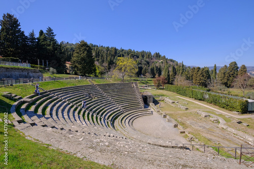 Картината върху платно Preserved Roman theatre amphitheater of the I century BC, Fiesole, Florence Tusc