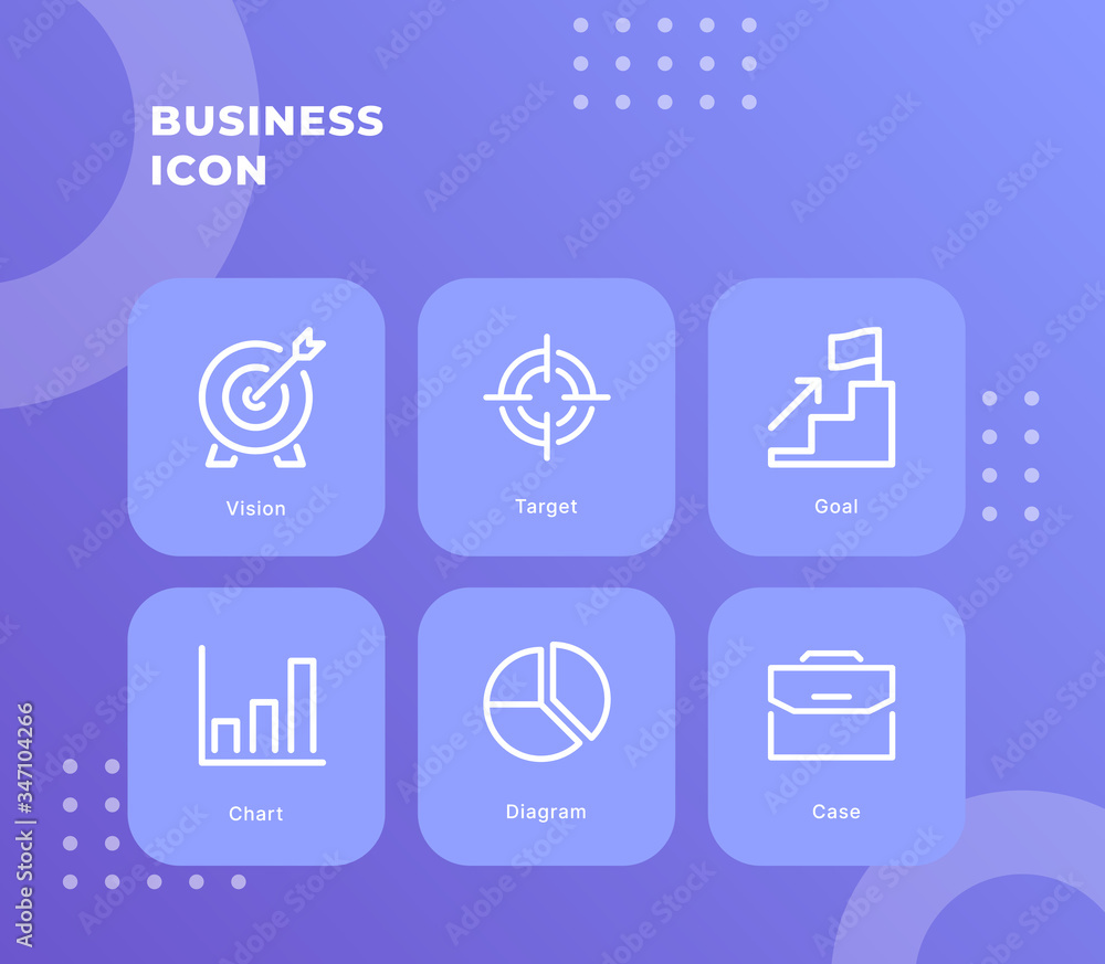 Business icon set collection package with blue theme modern flat vector illustration for investment business. Business icon set collection package with blue theme modern flat vector illustration for investment business.
