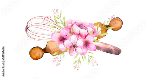 Watercolor illustration.