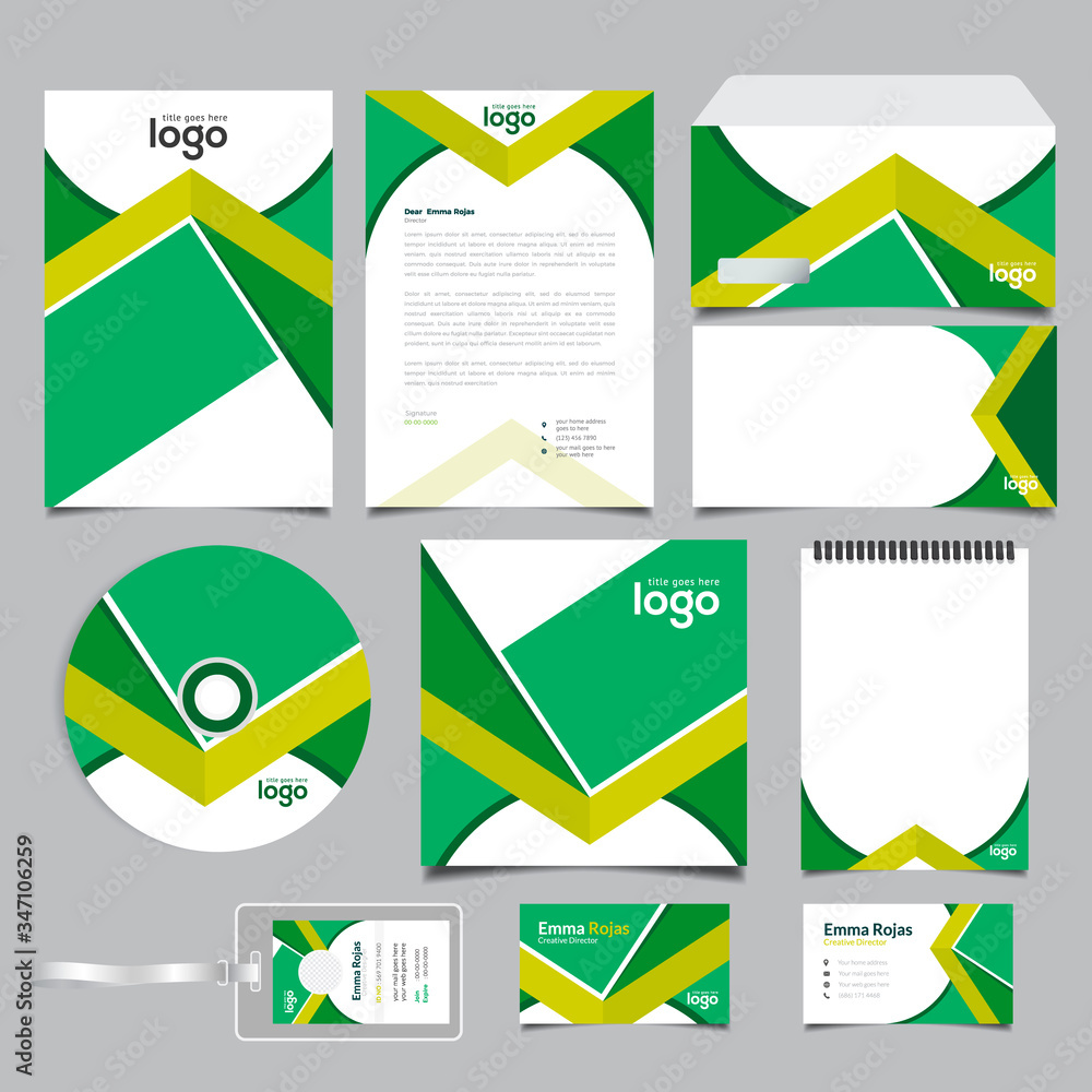 Stationery Corporate Mini Brand Identity Design set. Business stationary abstract template.