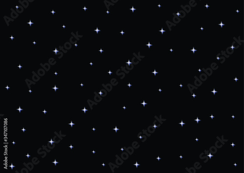 Starry Night Sky on Black Background