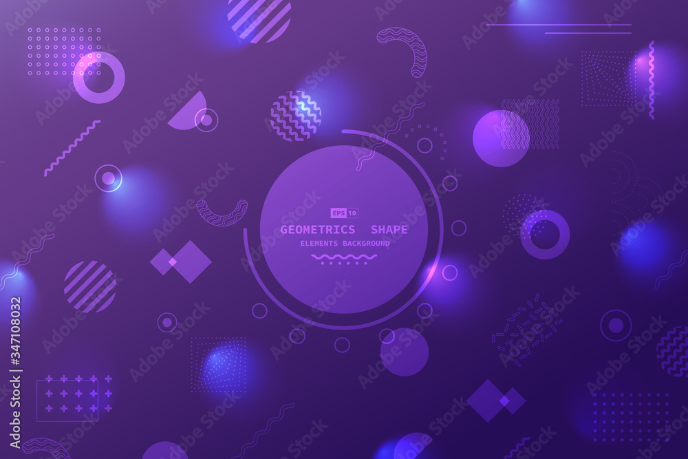 Abstract futuristic gradient violet and blue template of geometric element artwork background. illustration vector eps10