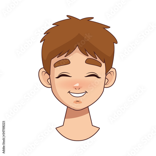 happy young boy teenager head character