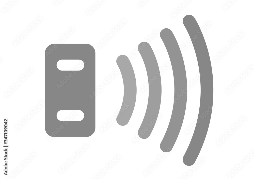 sensor and waves signal icon vector on white background sensor and waves signal icon vector on white background