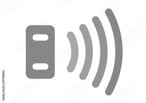 sensor and waves signal icon vector on white background