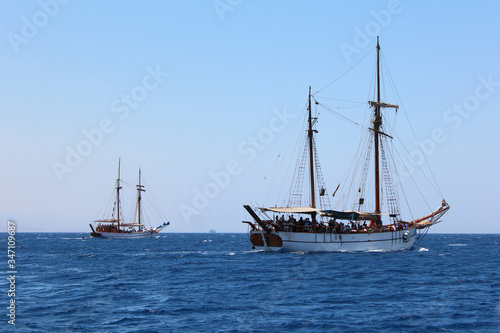 Pleasure yachts sailing in the Red Sea