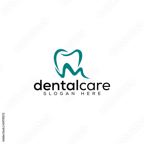 dental care logo letter m simple