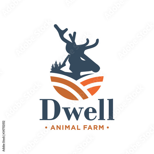 deer animal logo design