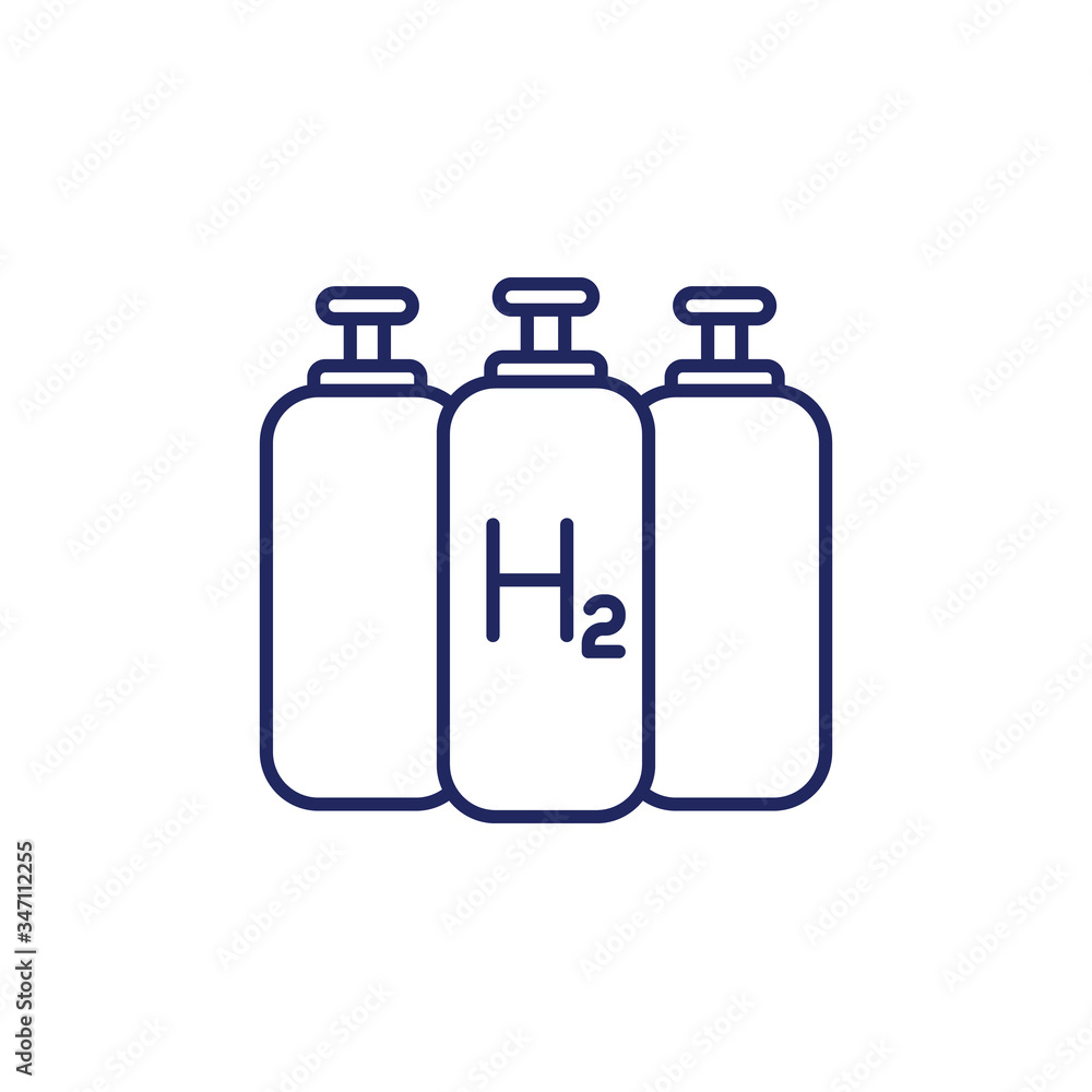 hydrogen tanks line icon, vector hydrogen tanks line icon, vector