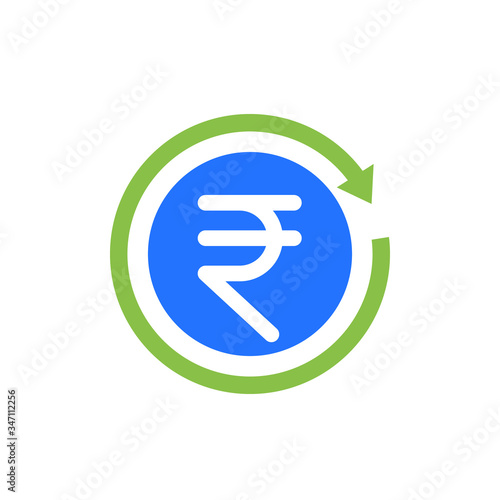 indian rupee cashback icon, vector