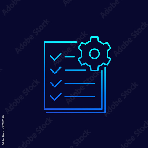 maintenance list line icon, vector