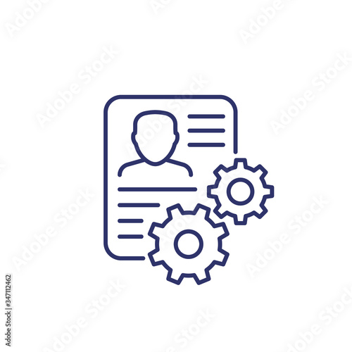 account settings line icon on white