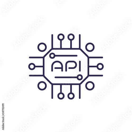 api icon for web, line vector
