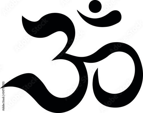 black and white Om symbol vector