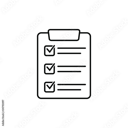 Clipboard with checklist icon, symbol for web site and app design. Vector illstration. © Maksim