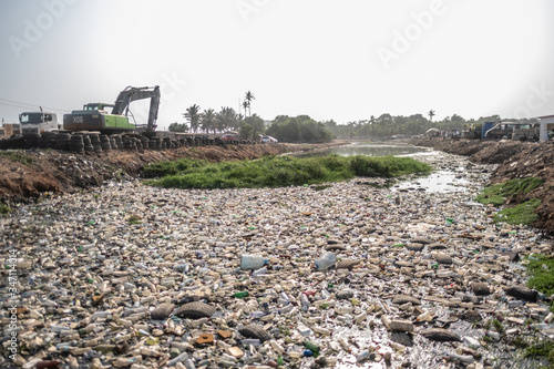 River pollution in Accra, Ghana