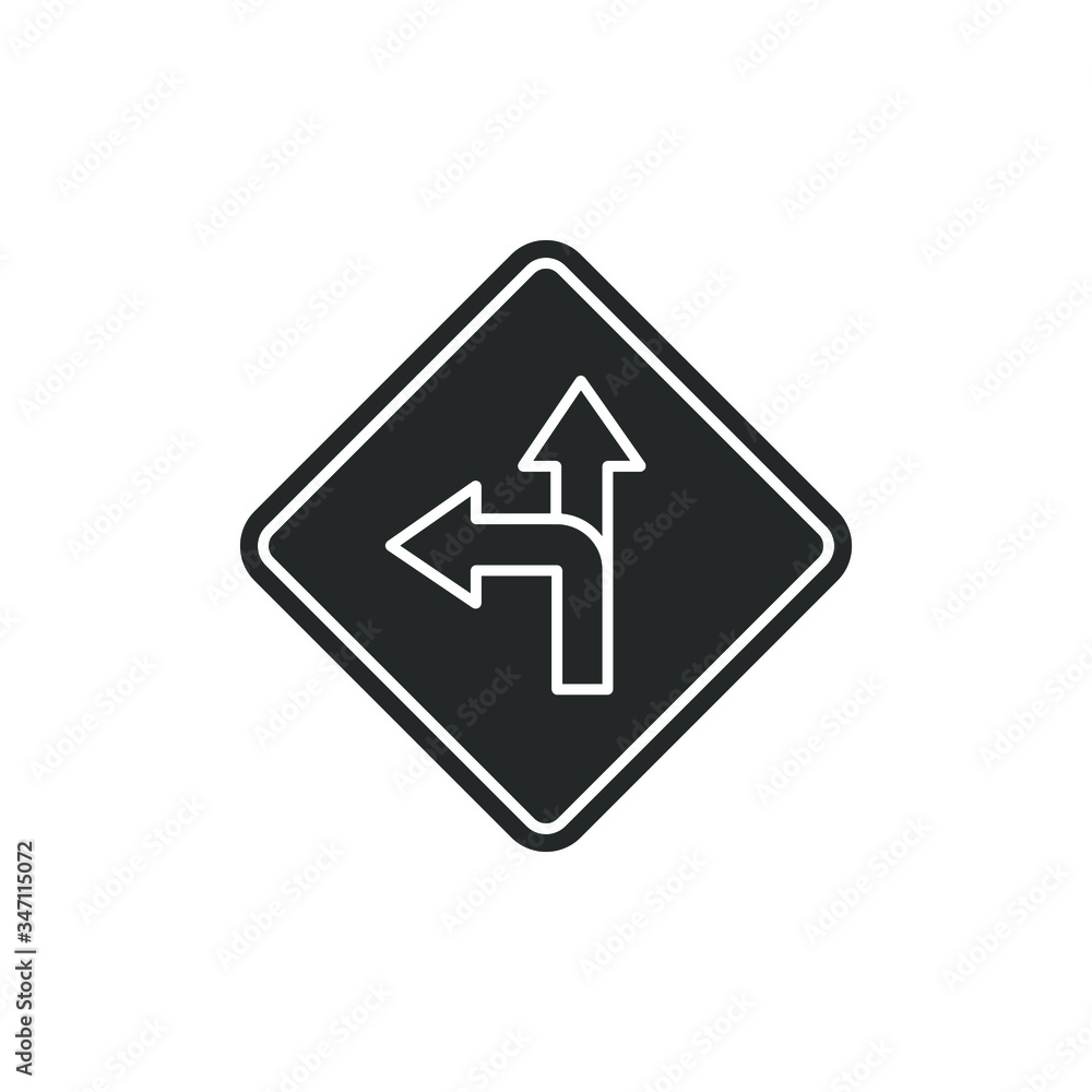 Simple icon of a direction road sign vector illustration Simple icon of a direction road sign vector illustration
