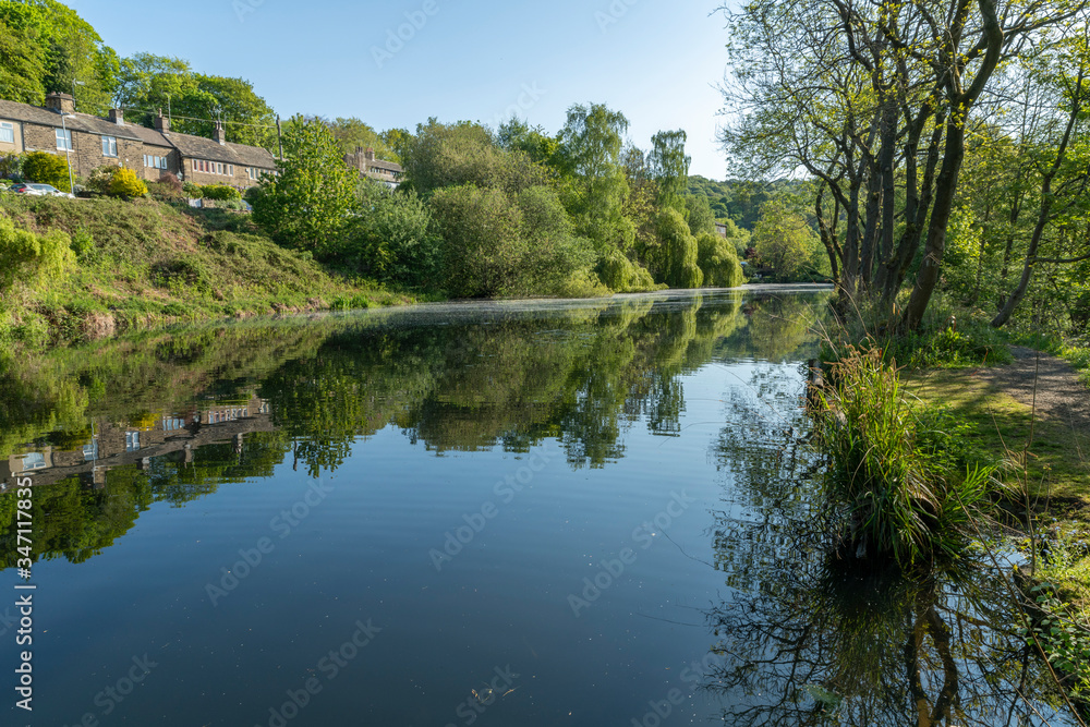 Magdale Dam in Honley, West Yorkshire, England