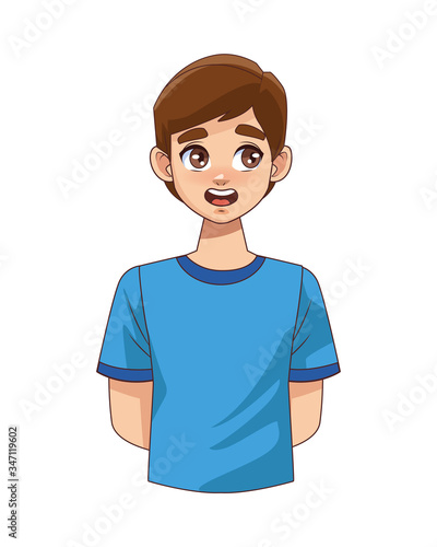 happy young boy teenager character