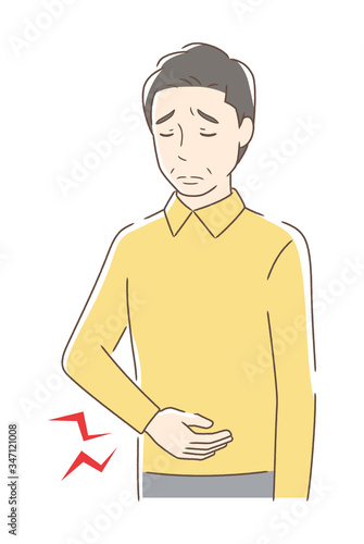 お腹が痛い男性